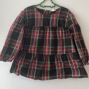 J. Crew Plaid Girls Holiday Blouse